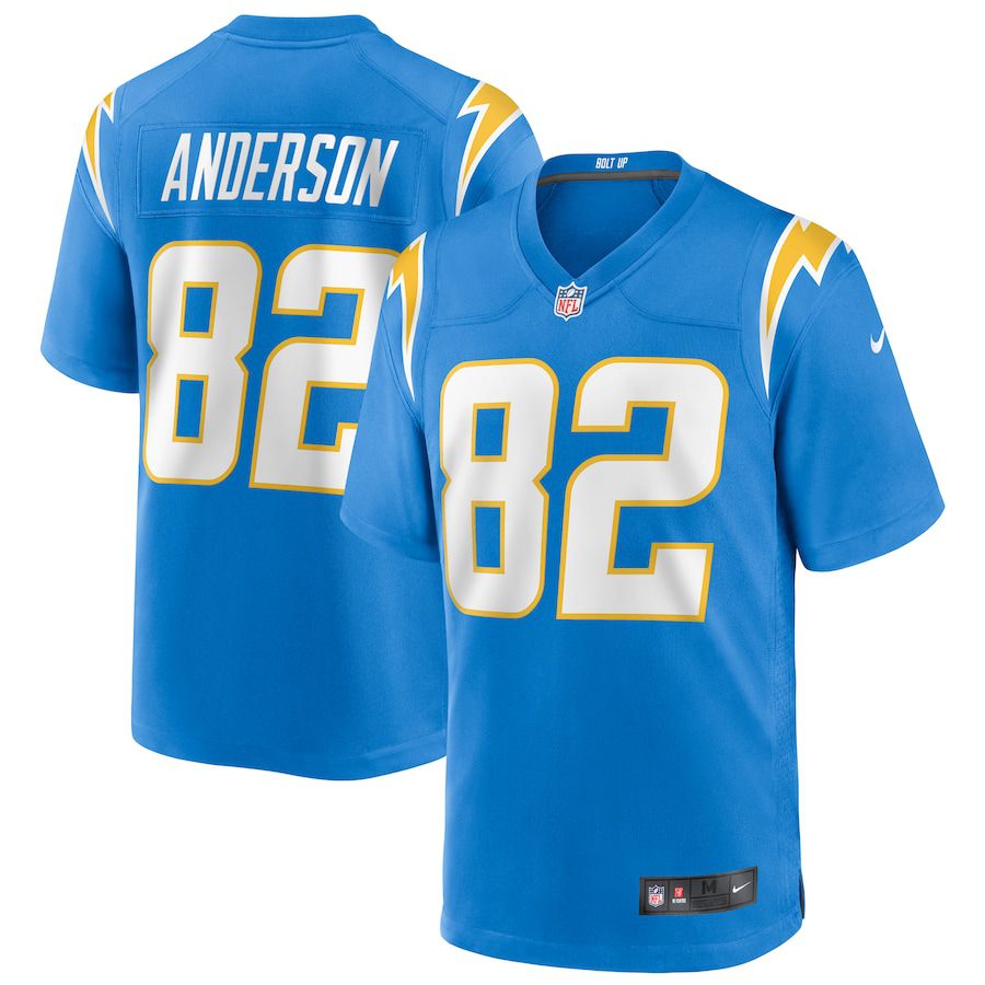 Men Los Angeles Chargers 82 Stephen Anderson Nike Powder Blue Game Player NFL Jersey